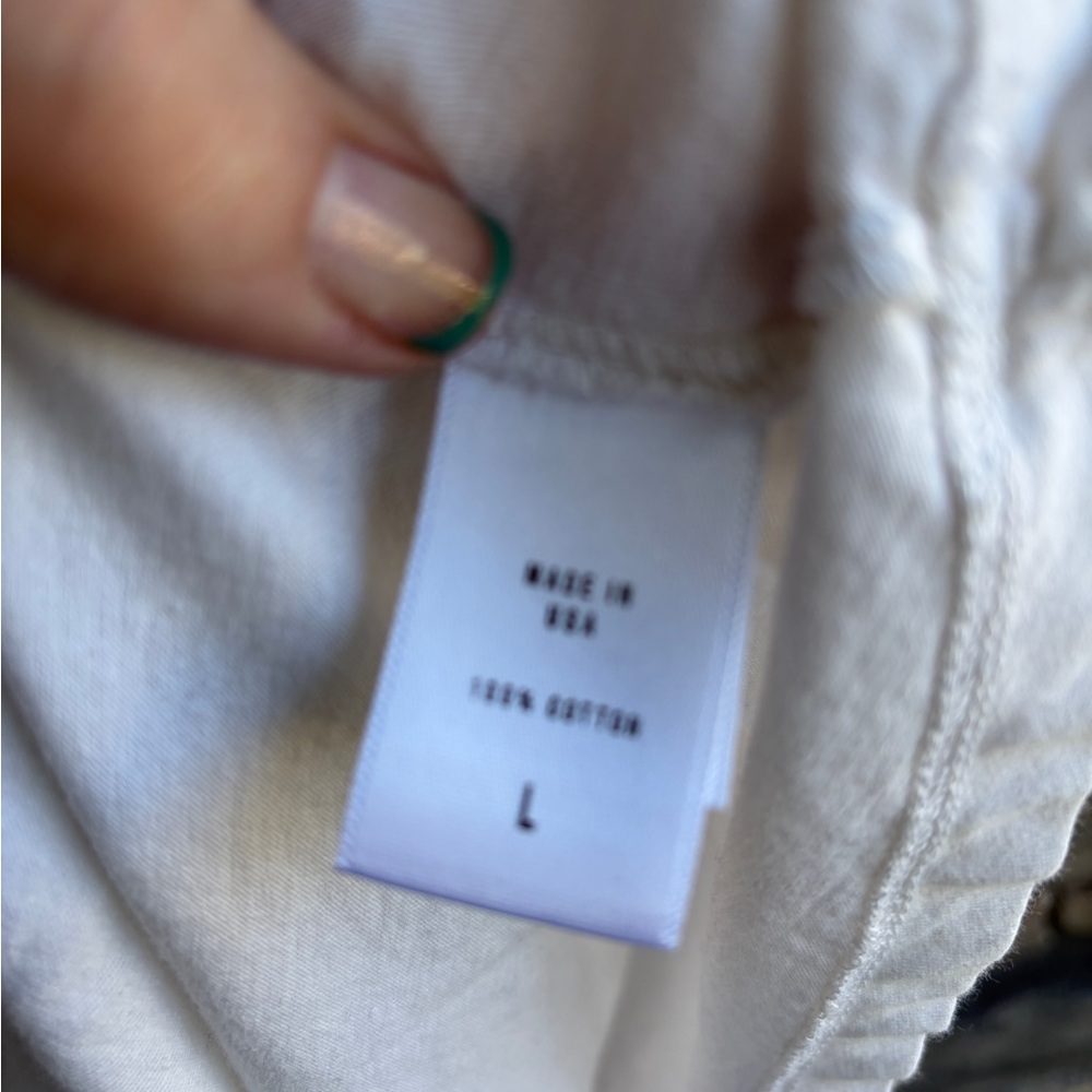 Anthropologie Letluv Boho White Stevie Nicks Graphic Tee long Lightweight band L - Picture 3 of 4